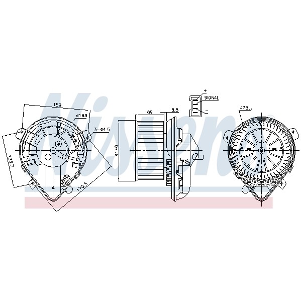 Слика на Вентилатор за парно NISSENS 87179 за Citroen Jumpy U6U 2.0 i 16V - 138 коњи бензин