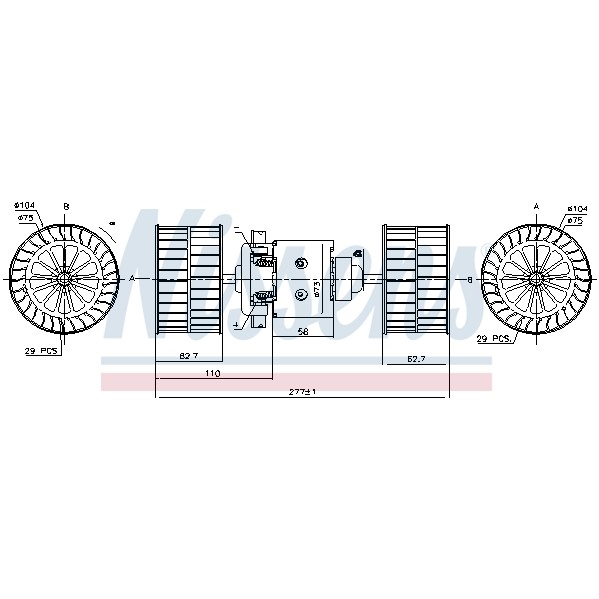 Слика на Вентилатор за парно NISSENS 87189 за камион MAN F 90 19.272 F,19.272 FL,19.272 FLL - 269 коњи дизел