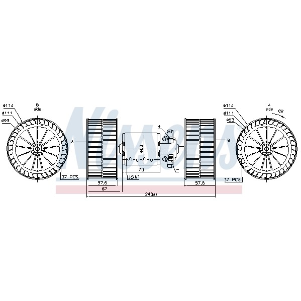 Слика на Вентилатор за парно NISSENS 87192 за камион Mercedes Actros 1996 1843 S, 1843 LS - 428 коњи дизел