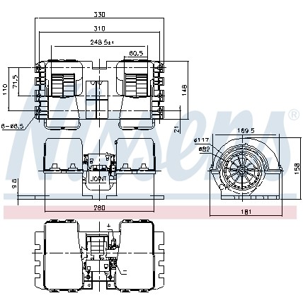 Слика на Вентилатор за парно NISSENS 87194 за камион Mercedes Actros 1996 1846 AK - 456 коњи дизел