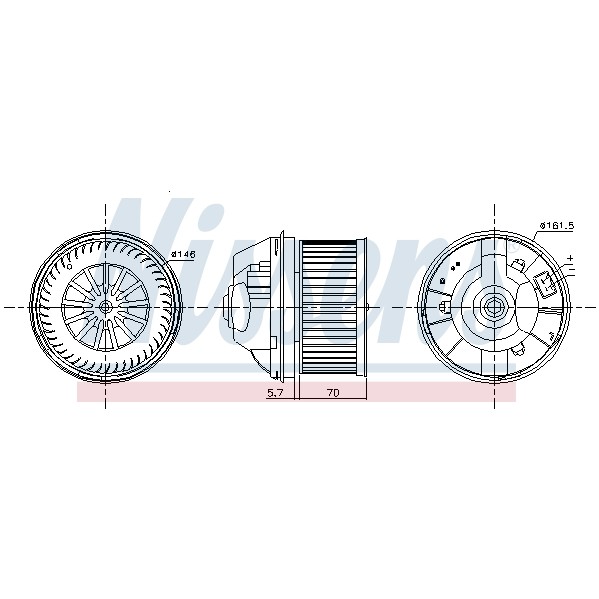 Слика на Вентилатор за парно NISSENS 87245 за Ford Mondeo 4 Turnier 1.6 Ti - 120 коњи бензин