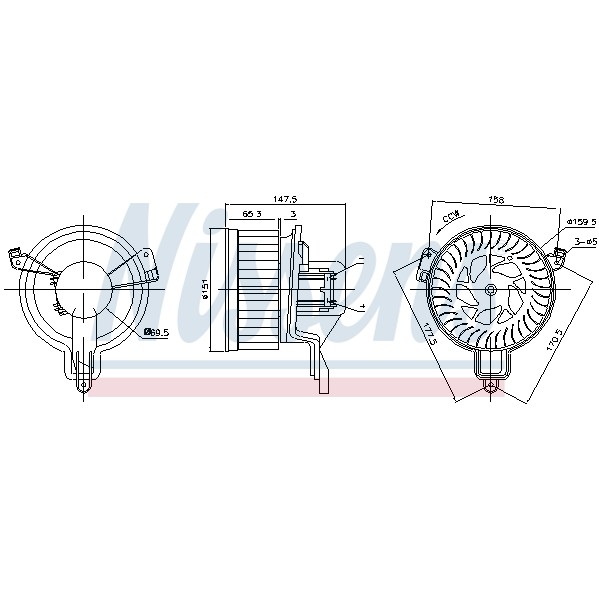 Слика на Вентилатор за парно NISSENS 87259 за Peugeot Partner Combispace (5F) 1.6 16V - 109 коњи бензин