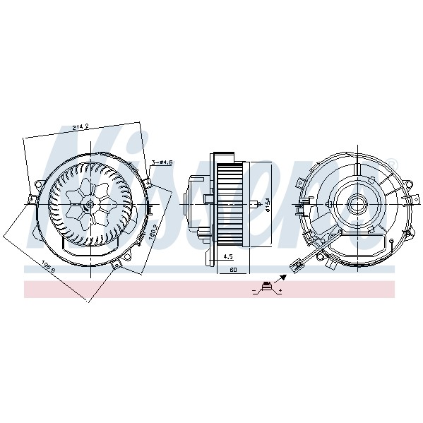 Слика на Вентилатор за парно NISSENS 87424 за Seat Leon SC (5F5) 1.2 TSI - 105 коњи бензин