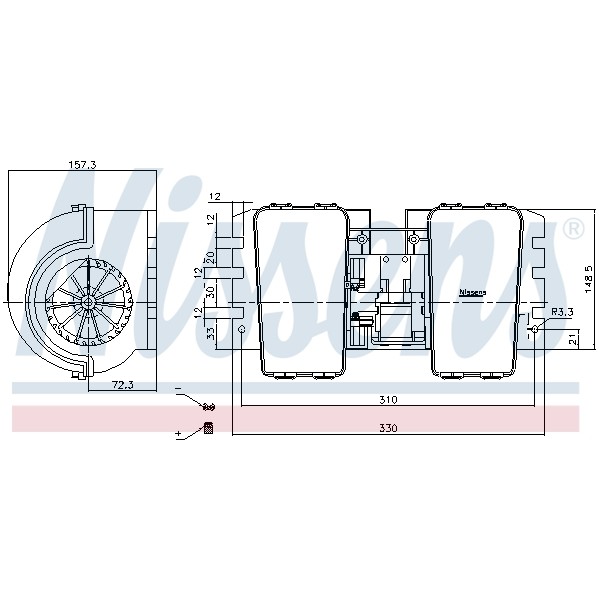 Слика на Вентилатор за парно NISSENS 87752 за камион DAF CF 85 FA 85.340 - 340 коњи дизел