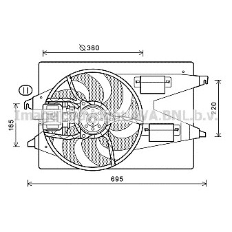 Слика на Вентилатор за радиатор AVA QUALITY COOLING FD7555 за Ford Mondeo 3 Estate (BWY) 2.0 TDCi - 130 коњи дизел