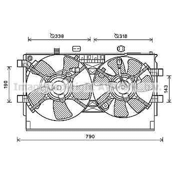 Слика на Вентилатор за радиатор AVA QUALITY COOLING MT7529 за Mitsubishi Lancer Ex Saloon (CY-ZA) 2.0 EVO - 359 коњи бензин