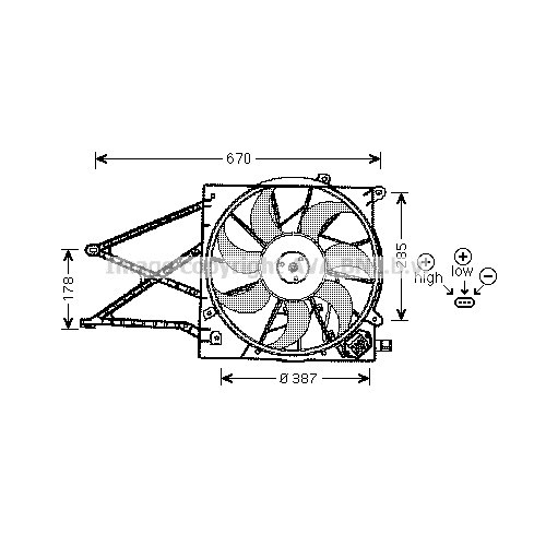 Слика на Вентилатор за радиатор AVA QUALITY COOLING OL7524