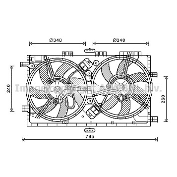 Слика на Вентилатор за радиатор AVA QUALITY COOLING OL7641 за Opel Insignia Hatchback 2.0 CDTI 4x4 - 160 коњи дизел