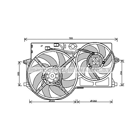 Слика на Вентилатор за радиатор AVA QUALITY COOLING PE7541 за Citroen Dispatch U6U 1.9 TD - 92 коњи дизел