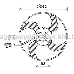 Слика на Вентилатор за радиатор AVA QUALITY COOLING PE7557 за Peugeot 307 CC (3B) 2.0 16V - 136 коњи бензин