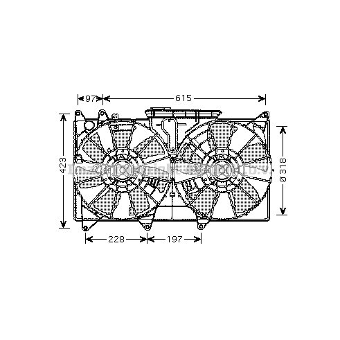 Слика на Вентилатор за радиатор AVA QUALITY COOLING TO7544 за Lexus IS Sportcross 200 - 155 коњи бензин