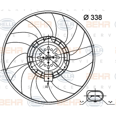 Слика на Вентилатор за радиатор BEHR HELLA SERVICE 8EW 351 000-484 за Audi A6 Sedan (4G2, C7) 3.0 TDI quattro - 239 коњи дизел