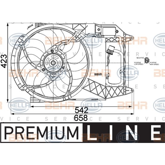 Слика на Вентилатор за радиатор BEHR HELLA SERVICE PREMIUM LINE 8EW 351 041-291