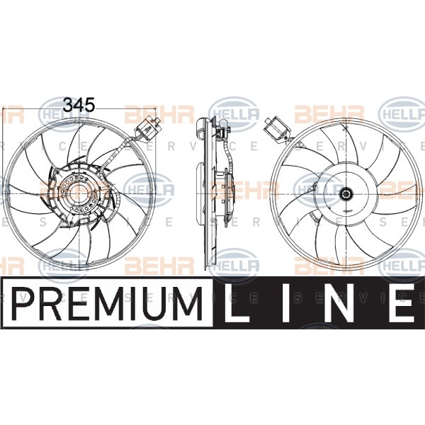 Слика на Вентилатор за радиатор BEHR HELLA SERVICE PREMIUM LINE 8EW 351 104-531 за Opel Insignia Hatchback 2.0 CDTI 4x4 - 160 коњи дизел