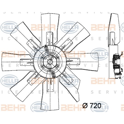 Слика на Вентилатор за радиатор BEHR HELLA SERVICE PREMIUM LINE 8MV 376 729-181