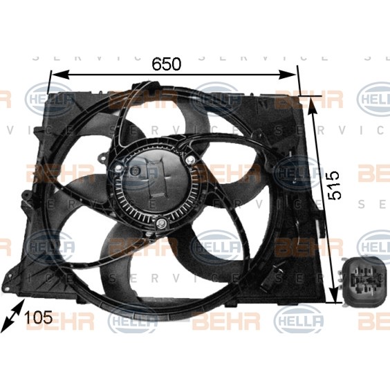 Слика на Вентилатор за радиатор HELLA 8EW 351 043-251 за BMW 3 Coupe E92 325 d - 204 коњи дизел