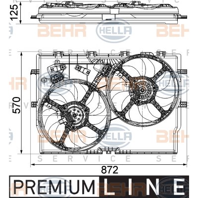 Слика на Вентилатор за радиатор HELLA BEHR  SERVICE  PREMIUM LINE 8EW 351 040-631