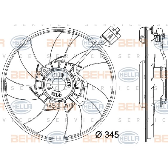 Слика на Вентилатор за радиатор HELLA BEHR  SERVICE  PREMIUM LINE 8EW 351 041-791 за Opel Insignia Hatchback 2.0 CDTI 4x4 - 160 коњи дизел