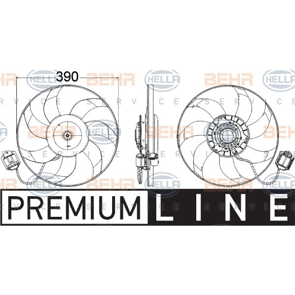 Слика на Вентилатор за радиатор HELLA BEHR  SERVICE  PREMIUM LINE 8EW 351 104-461 за Opel Insignia Sports Tourer 1.8 - 140 коњи бензин