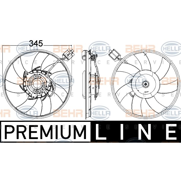 Слика на Вентилатор за радиатор HELLA BEHR  SERVICE  PREMIUM LINE 8EW 351 104-541