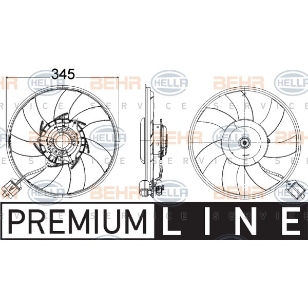 Слика на Вентилатор за радиатор HELLA BEHR  SERVICE  PREMIUM LINE 8EW 351 104-551 за Opel Insignia Sports Tourer 2.0 CDTI - 160 коњи дизел