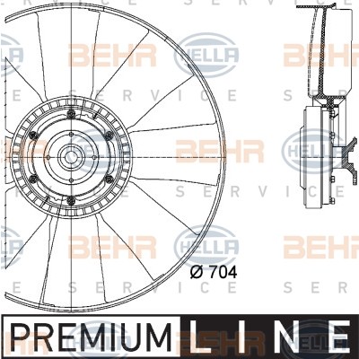 Слика на Вентилатор за радиатор HELLA BEHR  SERVICE  PREMIUM LINE 8MV 376 727-141 за камион Iveco Eurotrakker MP 260 E 42 W - 420 коњи дизел