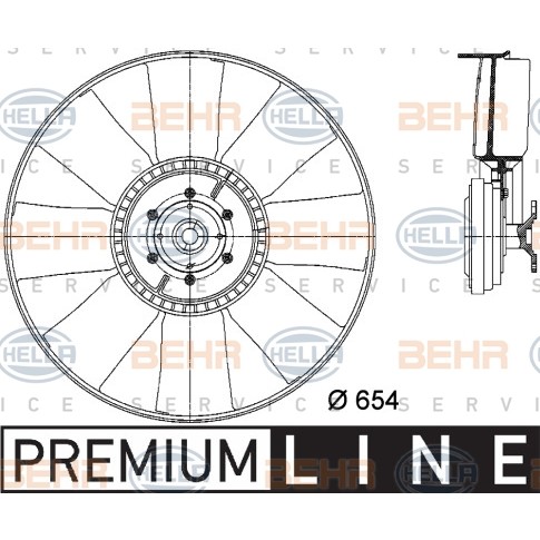 Слика на Вентилатор за радиатор HELLA BEHR  SERVICE  PREMIUM LINE 8MV 376 731-381