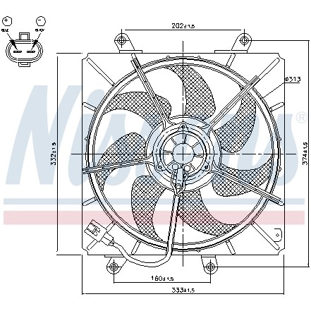 Слика на Вентилатор за радиатор NISSENS 85014 за Toyota Avensis Liftback (T22) 1.6 VVT-i - 110 коњи бензин