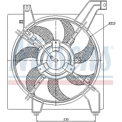 Слика на Вентилатор за радиатор NISSENS 85034 за Hyundai Elantra Saloon (XD) 1.6 - 105 коњи бензин
