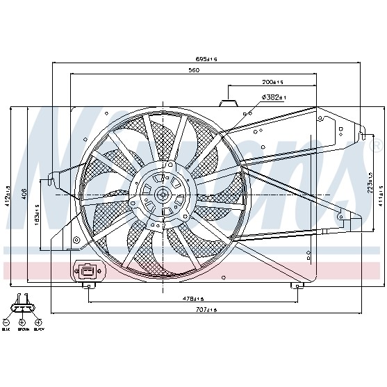 Слика на Вентилатор за радиатор NISSENS 85482 за Ford Mondeo MK 3 Saloon (B4Y) 2.0 16V - 146 коњи бензин