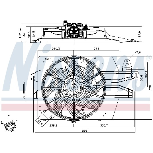 Слика на Вентилатор за радиатор NISSENS 85537 за Ford Escort \'95 BOX (AVL) 1.8 Turbo D - 70 коњи дизел