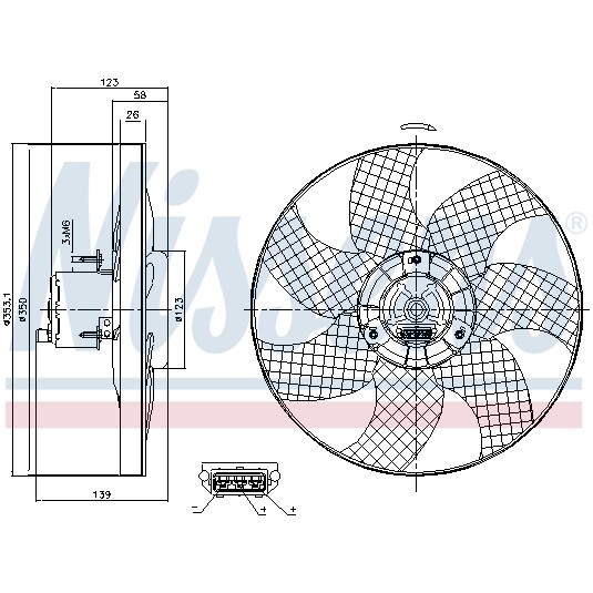 Слика на Вентилатор за радиатор NISSENS 85542 за VW Polo 3 Box (6nf) 1.0 - 45 коњи бензин