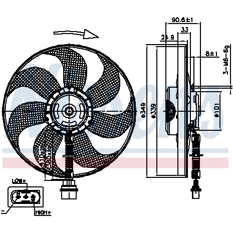 Слика на Вентилатор за радиатор NISSENS 85544 за VW Jetta 4 (1J2) 1.9 TDI - 150 коњи дизел