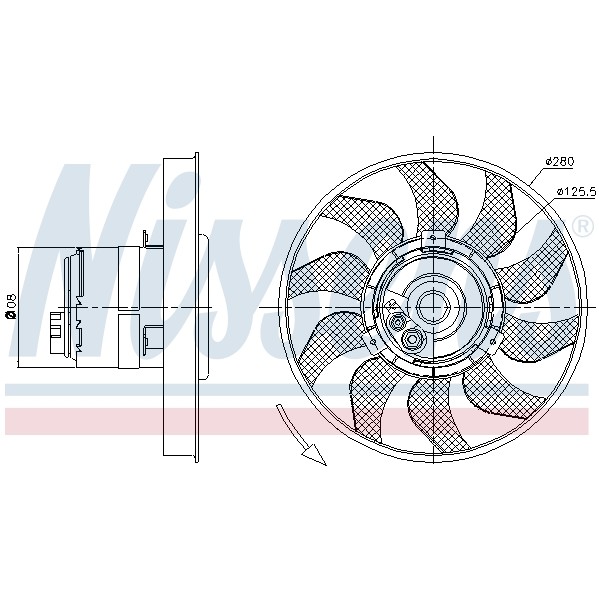 Слика на Вентилатор за радиатор NISSENS 85619 за VW Transporter T4 Platform 2.4 D - 75 коњи дизел