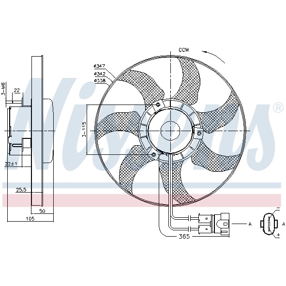 Слика на Вентилатор за радиатор NISSENS 85749 за VW Transporter T4 Platform 2.4 D Syncro - 78 коњи дизел