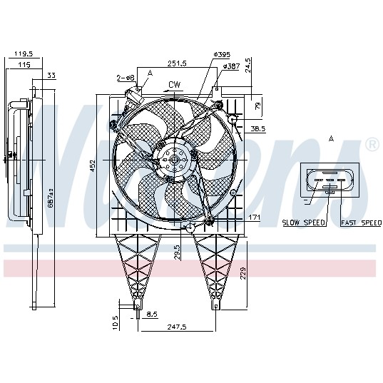 Слика на Вентилатор за радиатор NISSENS 85797 за VW Fox (5Z1,5Z3) 1.4 - 75 коњи бензин