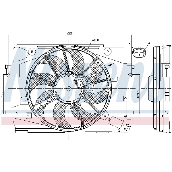 Слика на Вентилатор за радиатор NISSENS 85892 за Dacia Lodgy 1.6 SCe 115 - 102 коњи бензин