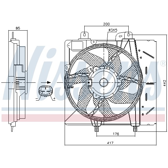 Слика на Вентилатор за радиатор NISSENS 85991 за Peugeot 207 SW 1.6 HDi - 109 коњи дизел