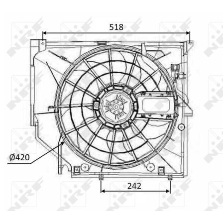 Слика на Вентилатор за радиатор NRF 47026 за BMW 3 Sedan E46 318 d - 116 коњи дизел
