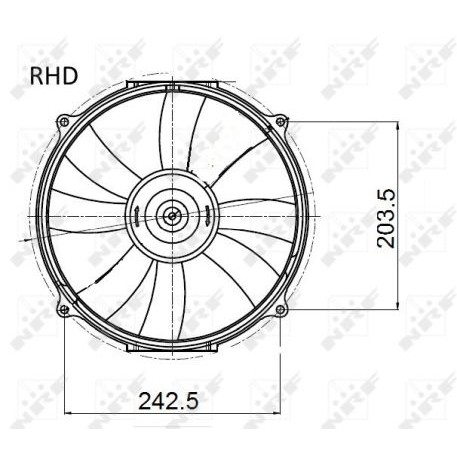 Слика на Вентилатор за радиатор NRF 47045 за Mercedes CLK Convertible (a208) 230 Kompressor (208.447) - 193 коњи бензин