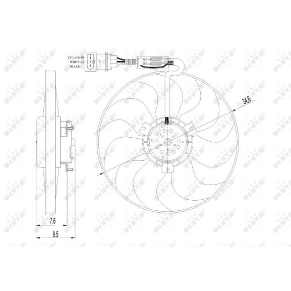 Слика на Вентилатор за радиатор NRF 47064 за VW Jetta 4 (1J2) 1.8 T - 180 коњи бензин