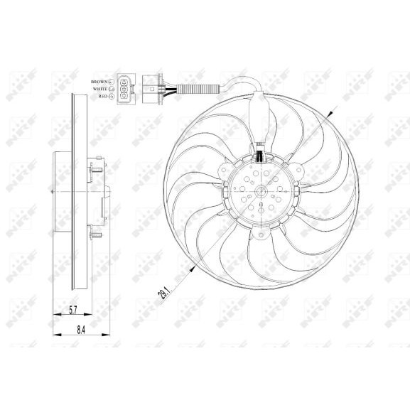 Слика на Вентилатор за радиатор NRF 47398 за VW Bora комби (1J6) 1.8  4motion - 125 коњи бензин