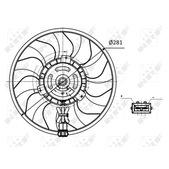 Слика на Вентилатор за радиатор NRF 47418 за VW Transporter T4 Box 1.9 D - 60 коњи дизел