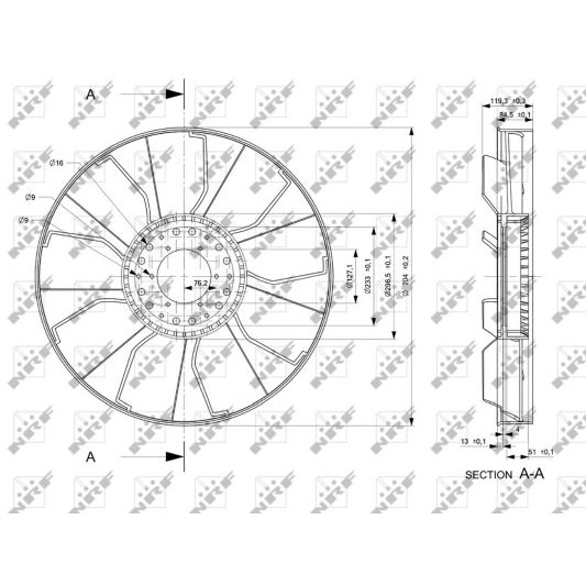 Слика на Вентилатор за радиатор NRF 49817 за камион MAN E 2000 19.460 FLK - 460 коњи дизел