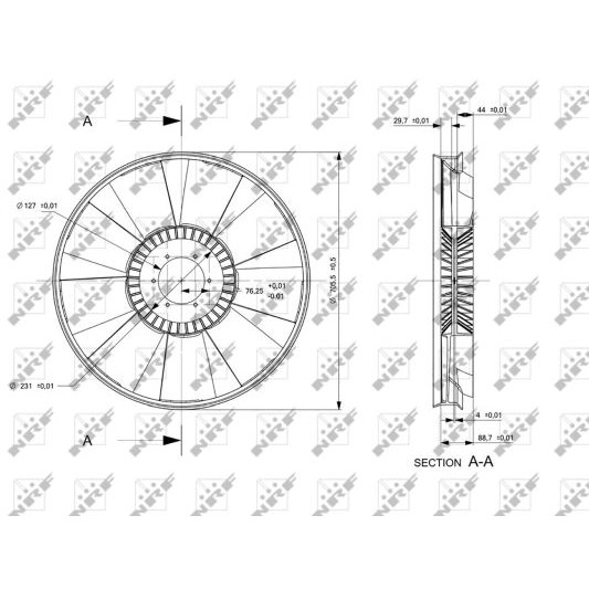 Слика на Вентилатор за радиатор NRF 49826 за камион MAN F 2000 19.314 FC, FLC, FLLC, FLLW, FRC, FLRC, FLLRC, FLL, FLLR, F-N - 310 коњи дизел