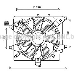 Слика на Вентилатор за радиатор PRASCO HY7563 за Hyundai i30 1.6 CRDi - 136 коњи дизел