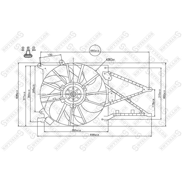 Слика на Вентилатор за радиатор STELLOX 29-99098-SX