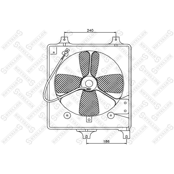 Слика на Вентилатор за радиатор STELLOX 29-99130-SX за Mazda 626 Coupe (GD) 2.2 12V - 115 коњи бензин