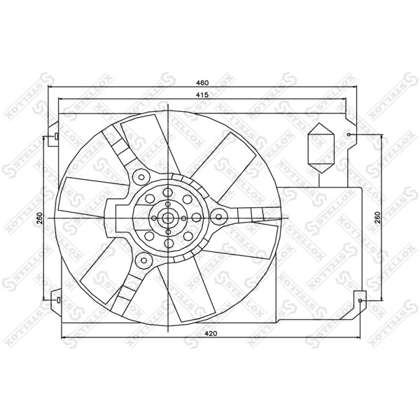 Слика на Вентилатор за радиатор STELLOX 29-99427-SX за Citroen Jumper BOX 244 2.2 HDi - 101 коњи дизел