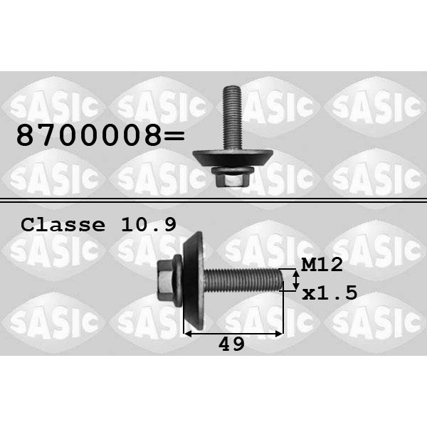 Слика на винт, капачка на главчина SASIC 8700008 за Citroen C5 TD Break 1.6 HDi - 109 коњи дизел